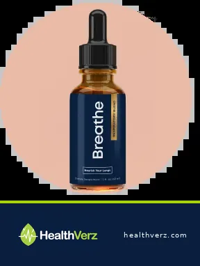 Breathe lung support drops bottle with HealthVerz branding