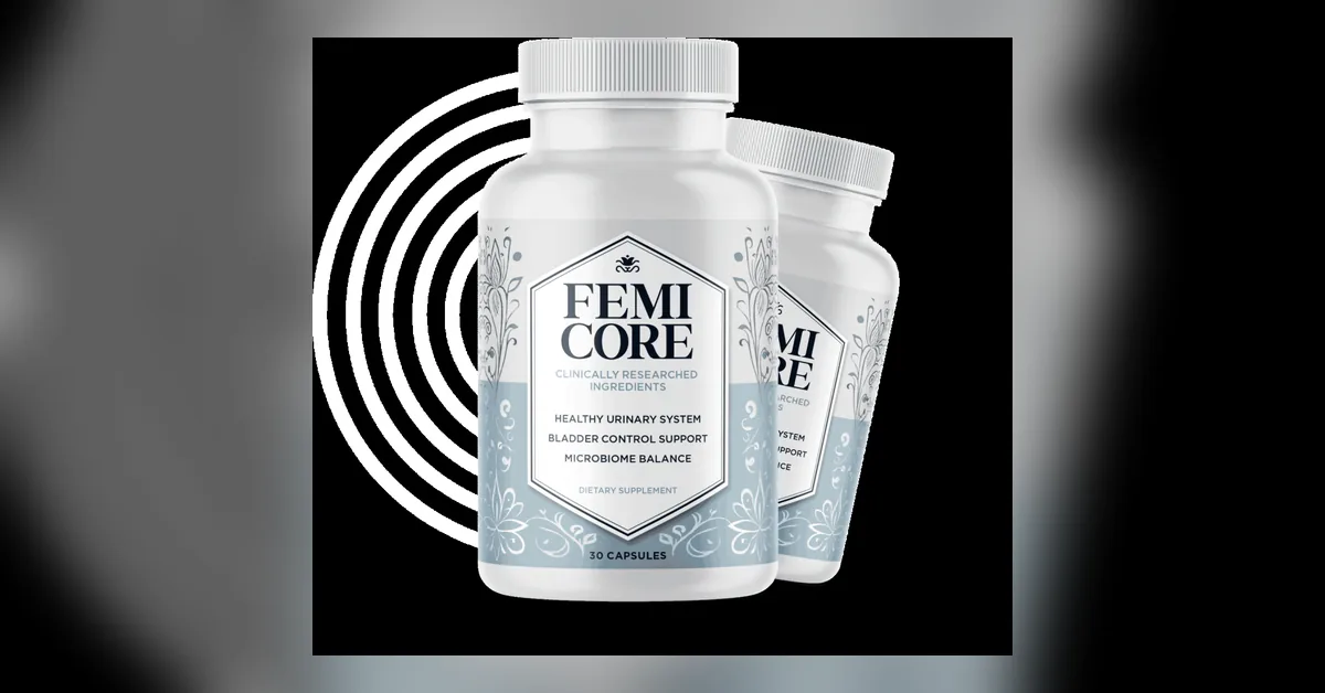 FemiCore product packaging displayed against a softly blurred background