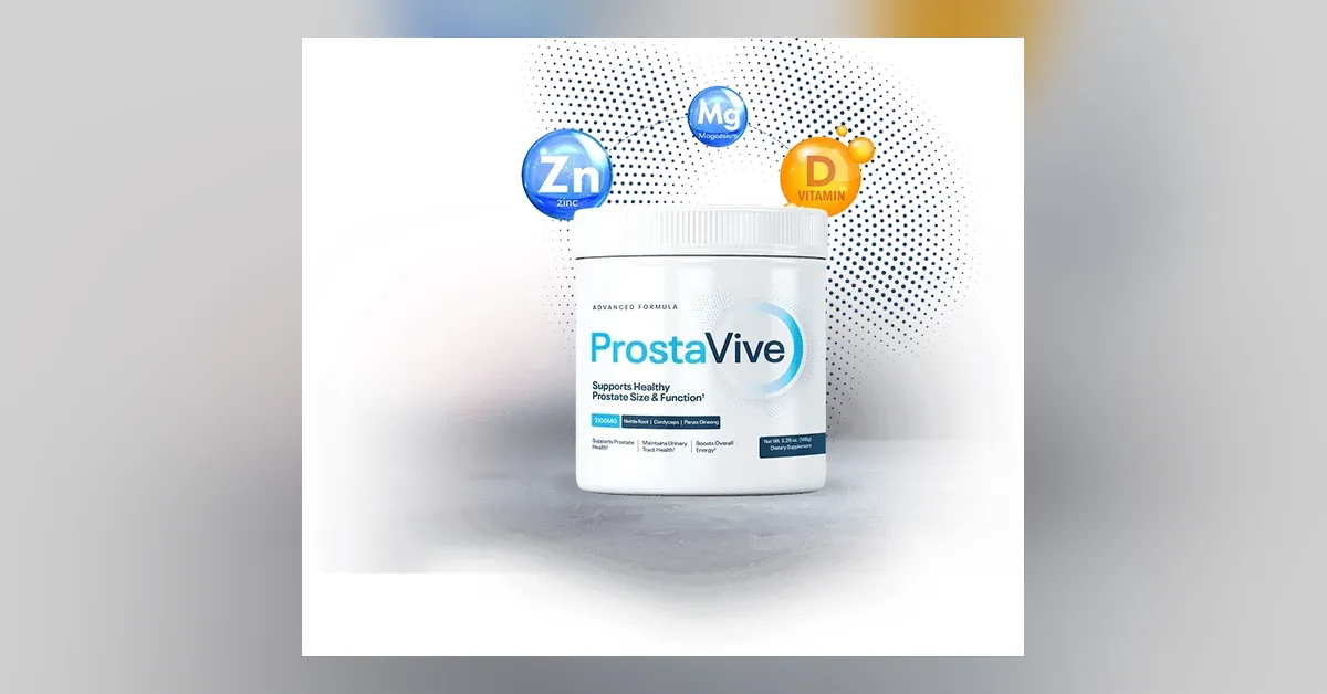 ProstaVive product packaging displayed against a softly blurred background