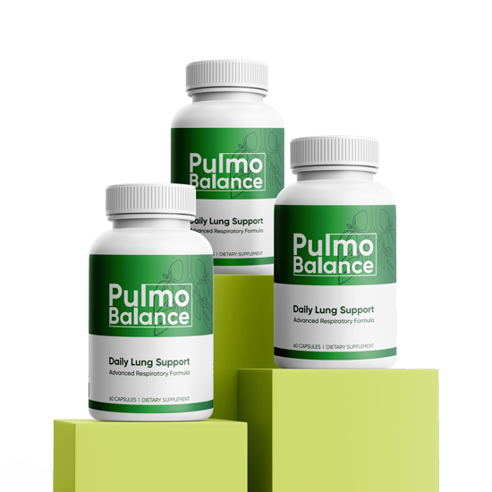 Pulmo Balance Daily Lung Support bottles — official product photo